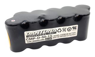 DANTONA INDUSTRIES CMP-D-50-13 Rechargeable Battery, 12 V, Nickel Cadmium, 5 Ah, D, Solder Tab, 1