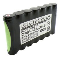 DANTONA INDUSTRIES CMP-43A-36-6 Rechargeable Battery, 8.4 V, Nickel Metal Hydride, 3.6 Ah, 4/3A, Solder Tab, 1
