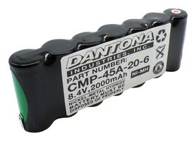 DANTONA INDUSTRIES CMP-45A-20-6 Rechargeable Battery, 8.4 V, Nickel Metal Hydride, 2 Ah, 4/5A, Solder Tab, 1