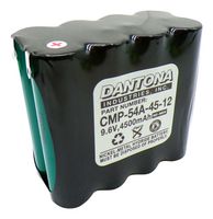 DANTONA INDUSTRIES CMP-54A-45-12 Rechargeable Battery, 9.6 V, Nickel Metal Hydride, 4.5 Ah, 5/4A, Solder Tab, 1