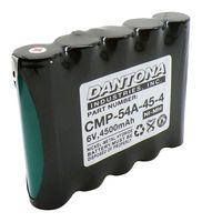 DANTONA INDUSTRIES CMP-54A-45-4 Rechargeable Battery, 6 V, Nickel Metal Hydride, 4.5 Ah, 5/4A, Solder Tab, 1