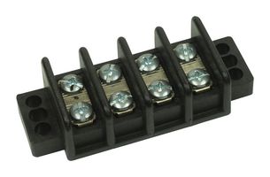IDEAL 89-204 Panel Mount Barrier Terminal Block, 2 Row, 4 Positions, 22 AWG, 10 AWG, 14.28 mm, 30 A