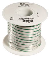 ALPHA WIRE 1553 WG005 Wire, Hook Up, MIL-W-76B Type MW, PVC, White, Green, 20 AWG, 10 x 30AWG, 100 ft