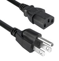QUALTEK ELECTRONICS 397002-01 Cable de Alimentación, VCTF, 1.25mm², JIS 8303 a IEC 320 C13, 2.5 m, 12 A, 125 VAC, Negro