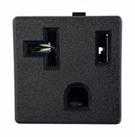 QUALTEK ELECTRONICS 739W-X2/30 High Power Connector, NEMA 5-20R, 739W Series, Receptacle, 125 VAC, 20 A, Panel Mount, Solder