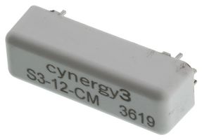 SENSATA / CYNERGY3 S3-12-CM Reed Relay, S Size, SPDT, 12 VDC, S3 Series, Through Hole, 180 ohm, 250 mA