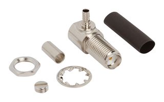 AMPHENOL RF 901-10608 RF / Coaxial Connector, SMA Coaxial, Right Angle Bulkhead Jack, Crimp, 50 ohm, LMR-100