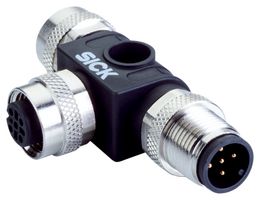 SICK DSC-1205T000025KM0 Sensor Splitter, T-Style, Cable Mount, 5 Pin M12 Connector Plug, 2 x 5 Pin M12 Connector Receptacle