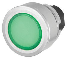 EAO 46-2231.4FH0.000 Switch Actuator, Momentary, Flush, Green, EAO 46 Series 30.5mm Illuminated Pushbutton Switches