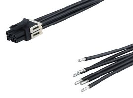 MOLEX 226263-1064 Cable Assembly, Micro-Fit+ Receptacle to Free End, 6 Positions, 3 mm, 2 Row, 600 mm, 23.6 "