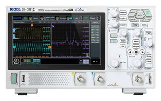 RIGOL DHO812 Digital Oscilloscope, DHO800 Series, 2 Analog, 1 Ext Trigger, 100 MHz, 1.25 GSPS, 25 Mpts, 3.5 ns