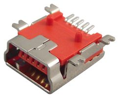 SAMTEC MUSBR-05-F-O-B-SM-A USB Connector, Mini USB Type B, USB 2.0, Receptacle, 5 Positions, Surface Mount, Right Angle