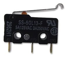 OMRON ELECTRONIC COMPONENTS SS-5GL13-FD Interruptor Microswitch, Subminiature, Palanca con Roldana Simulada, SPDT, Soldable, 5 A