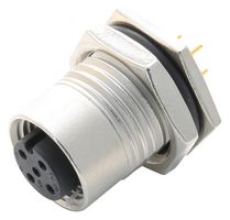AMPHENOL LTW M12A-05PFFP-SF8001 Sensor Connector, M Series, M12, Female, 5 Positions, PCB Socket, Straight Panel Mount
