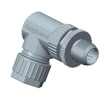 AMPHENOL LTW M12A-12BMMA-SR7001 Sensor Connector, M Series, M12, Male, 12 Positions, Solder Pin, Right Angle Cable Mount