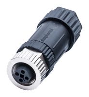 AMPHENOL LTW M12T-04BFFB-SL7002 Sensor Connector, M12, Receptacle, 4 Contacts, Screw Socket, Straight Cable Mount