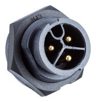 AMPHENOL LTW PWC-03RMMS-LC7002 Circular Connector, Circular Power Connector, Panel Mount Receptacle, 3 Contacts, Solder Pin