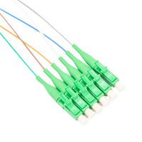 L-COM FPT06-LCASM-GR-3 Fiber Optic Cable, Singlemode, 9µm / 125µm, 6Fibre, LC-Free / Stripped End, 3m