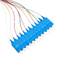 L-COM FPT12-SCUSM-R-FO-3 Cable de Fibra Optica, Monomodo, 9µm / 125µm, 12 Fibras, SC-Free / Extremo Pelado, 3m