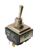 E-SWITCH ST3WSE00 Toggle Switch, DPDT, 24A, 125 Vac, Panel, ST3 Series, Wire Leaded, On-None-On