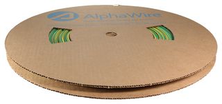 ALPHA WIRE F2603/8 GY003 Heat Shrink Tubing, FIT 260, 2:1, 0.375 ", 9.525 mm, Green, Yellow, 250 ft, 76.2 m