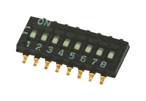 GRAYHILL 97R08SRT DIP / SIP Switch, Half Pitch, Gull Wing, 8 Circuits, Slide, Surface Mount, SPST, 24 V, 25 mA