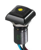 APEM IPC3FAD2 Industrial Pushbutton Switch, IP Series, 13.6 mm, SPST-NO, Momentary, Square, Black