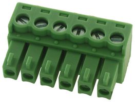 MULTICOMP EBK-06-B Pluggable Terminal Block, Eurostyle, 3.81 mm, 6 Positions, 24 AWG, 12 AWG, Screw