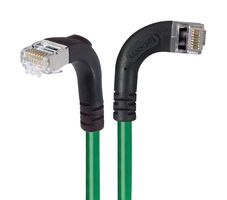 L-COM TRD695SRA10GR-1 Ethernet Cable, Cat6, 90° RJ45 Plug to 90° RJ45 Plug, FTP (Foiled Twisted Pair), Green, 304.8 mm