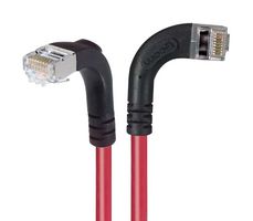 L-COM TRD695SRA10RD-1 Ethernet Cable, Cat6, 90° RJ45 Plug to 90° RJ45 Plug, FTP (Foiled Twisted Pair), Red, 304.8 mm