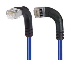 L-COM TRD695SRA11BL-15 Ethernet Cable, Cat6, 90° RJ45 Plug to 90° RJ45 Plug, FTP (Foiled Twisted Pair), Blue, 4.6 m