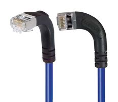 L-COM TRD695SRA11BL-5 Ethernet Cable, Cat6, 90° RJ45 Plug to 90° RJ45 Plug, FTP (Foiled Twisted Pair), Blue, 1.5 m