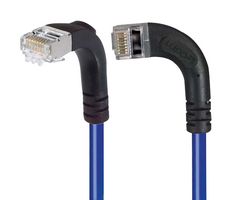 L-COM TRD695SRA11BL-7 Ethernet Cable, Cat6, 90° RJ45 Plug to 90° RJ45 Plug, FTP (Foiled Twisted Pair), Blue, 2.1 m