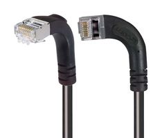 L-COM TRD695SRA11BLK-20 Cable Ethernet, Cat6, RJ45 90° Macho a RJ45 90° Macho, FTP (par trenzado laminado), Negro, 6.1 m
