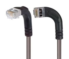L-COM TRD695SRA11GRY-5 Cable Ethernet, Cat6, RJ45 90° Macho a RJ45 90° Macho, FTP (par trenzado laminado), Gris, 1.5 m