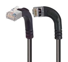 L-COM TRD695SRA13BLK-7 Ethernet Cable, Cat6, 90° RJ45 Plug to 90° RJ45 Plug, FTP (Foiled Twisted Pair), Black, 2.1 m
