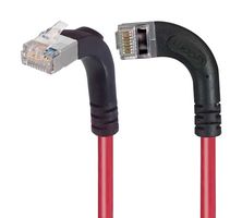 L-COM TRD695SRA13RD-2 Ethernet Cable, Cat6, 90° RJ45 Plug to 90° RJ45 Plug, FTP (Foiled Twisted Pair), Red, 609.6 mm
