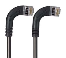 L-COM TRD695SRA14BLK-7 Ethernet Cable, Cat6, 90° RJ45 Plug to 90° RJ45 Plug, FTP (Foiled Twisted Pair), Black, 2.1 m