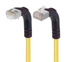 L-COM TRD695SRA4Y-7 Ethernet Cable, Cat6, 90° RJ45 Plug to 90° RJ45 Plug, FTP (Foiled Twisted Pair), Yellow, 2.1 m