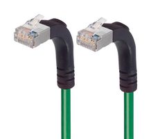 L-COM TRD695SRA5GR-15 Cable Ethernet, Cat6, RJ45 90° Macho a RJ45 90° Macho, FTP (par trenzado laminado), Verde, 4.6 m