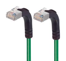 L-COM TRD695SRA5GR-7 Cable Ethernet, Cat6, RJ45 90° Macho a RJ45 90° Macho, FTP (par trenzado laminado), Verde, 2.1 m