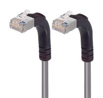 L-COM TRD695SRA5GRY-10 Ethernet Cable, Cat6, 90° RJ45 Plug to 90° RJ45 Plug, FTP (Foiled Twisted Pair), Gray, 3.05 m