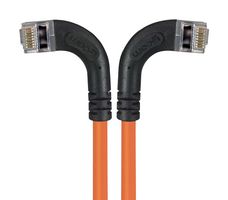 L-COM TRD695SRA8OR-25 Ethernet Cable, Cat6, 90° RJ45 Plug to 90° RJ45 Plug, FTP (Foiled Twisted Pair), Orange, 7.6 m