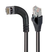 L-COM TRD815SZRA6BLK-25 Ethernet Cable, Cat5e, 90° RJ45 Plug to RJ45 Plug, FTP (Foiled Twisted Pair), Black, 7.6 m, 25 ft