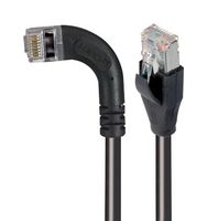 L-COM TRD815SZRA6BLK-30 Ethernet Cable, Cat5e, 90° RJ45 Plug to RJ45 Plug, FTP (Foiled Twisted Pair), Black, 9.1 m, 30 ft