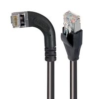 L-COM TRD815SZRA6BLK-5 Ethernet Cable, Cat5e, 90° RJ45 Plug to RJ45 Plug, FTP (Foiled Twisted Pair), Black, 1.5 m, 5 ft
