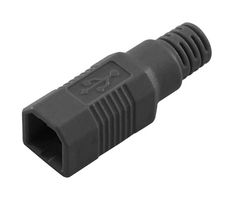L-COM USBHD2.0-Z-B Connector Backshell, Black, Hood, USB 2.0 Type B Connectors, 180°