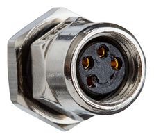 AMPHENOL LTW 8-04PFFS-SH7001 Sensor Connector, M Series, M8, Female, 4 Positions, Solder Socket, Straight Panel Mount