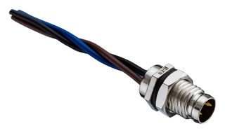AMPHENOL LTW 8-04PMMS-SF7001 Sensor Connector, M Series, M8, Male, 4 Positions, Solder Pin, Straight Panel Mount