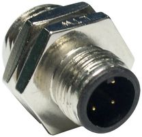 AMPHENOL LTW M12A-04PMMS-SH8001 Sensor Connector, M Series, M12, Plug, 4 Contacts, Solder Pin, Straight Panel Mount